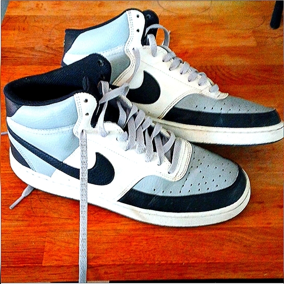 Nike AIRFORCEMen's Black and Gray High-Top Sneakers - Picture 1 of 3